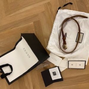 Gucci Brown Leather Thin Belt